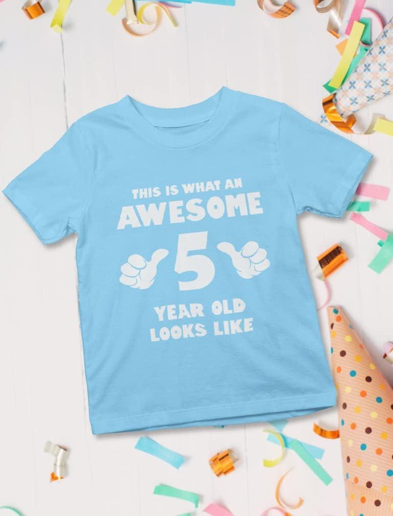 imageTstars Awesome 5 Year Old 5th Birthday Shirt Gifts for Girls Boys Toddler KidsCalifornia Blue