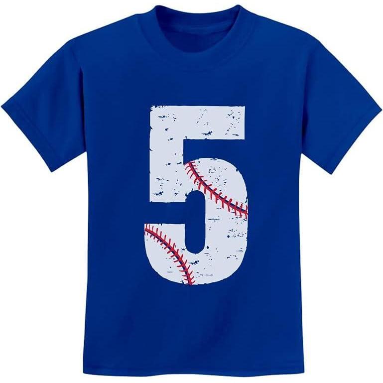 imageBaseball 5th Birthday Shirt Boy Girl Gifts 5 Year Old Toddler Kids TShirtBlue