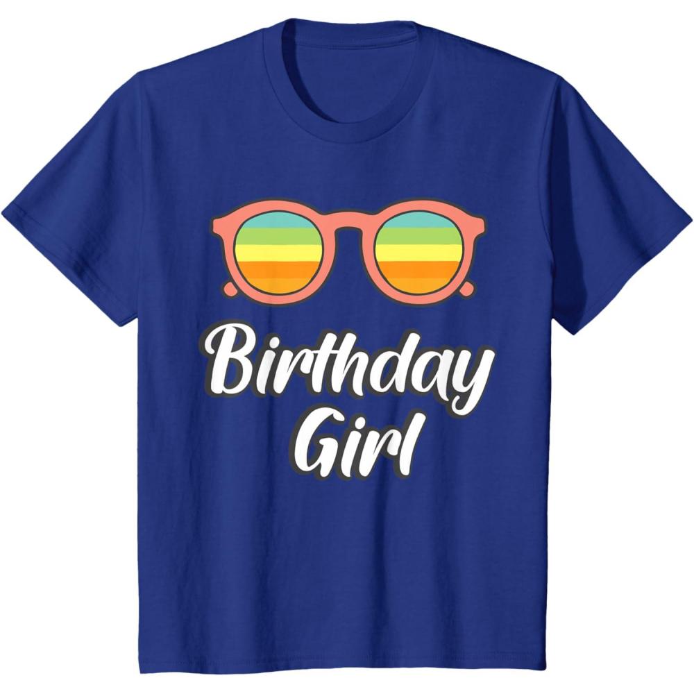 imageKids Birthday Girl 2nd 3rd 4th 5th 6th 7th 8th Summer Vibes TShirtRoyal Blue