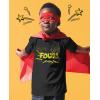 imageFour 4th Birthday Shirt 4 Years Old Gifts Superhero Party Kids TShirtBlack