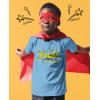 imageFour 4th Birthday Shirt 4 Years Old Gifts Superhero Party Kids TShirtCalifornia Blue