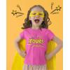 imageFour 4th Birthday Shirt 4 Years Old Gifts Superhero Party Kids TShirtPink