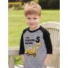 imageTstars 5th Birthday Gift Construction Party 34 Sleeve Baseball Jersey Toddler ShirtDark Gray