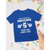imageTstars Awesome 5 Year Old 5th Birthday Shirt Gifts for Girls Boys Toddler KidsBlue