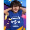 imageTstars Awesome 5 Year Old 5th Birthday Shirt Gifts for Girls Boys Toddler KidsBlue