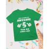 imageTstars Awesome 5 Year Old 5th Birthday Shirt Gifts for Girls Boys Toddler KidsGreen