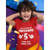 imageTstars Awesome 5 Year Old 5th Birthday Shirt Gifts for Girls Boys Toddler KidsRed