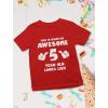 imageTstars Awesome 5 Year Old 5th Birthday Shirt Gifts for Girls Boys Toddler KidsRed