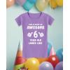 imageWhat an Awesome 6 Year Old Looks Like 6th Birthday Kids Girls Fitted TShirtLavender