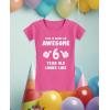 imageWhat an Awesome 6 Year Old Looks Like 6th Birthday Kids Girls Fitted TShirtWow Pink