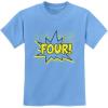 imageFour 4th Birthday Shirt 4 Years Old Gifts Superhero Party Kids TShirtCalifornia Blue