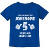 imageTstars Awesome 5 Year Old 5th Birthday Shirt Gifts for Girls Boys Toddler KidsBlue