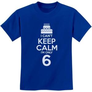 imageBirthday Cake Shirt I Cant Keep Calm Im 6 Childrens Cute Kids TShirtBlue