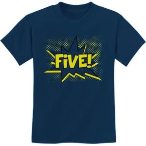 imageFour 4th Birthday Shirt 4 Years Old Gifts Superhero Party Kids TShirtNavy