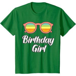 imageKids Birthday Girl 2nd 3rd 4th 5th 6th 7th 8th Summer Vibes TShirtKelly Green