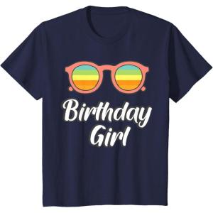 imageKids Birthday Girl 2nd 3rd 4th 5th 6th 7th 8th Summer Vibes TShirtNavy Blue