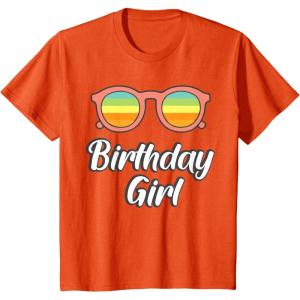 imageKids Birthday Girl 2nd 3rd 4th 5th 6th 7th 8th Summer Vibes TShirtOrange