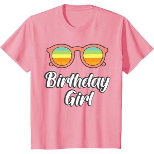imageKids Birthday Girl 2nd 3rd 4th 5th 6th 7th 8th Summer Vibes TShirtPink