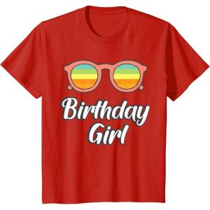 imageKids Birthday Girl 2nd 3rd 4th 5th 6th 7th 8th Summer Vibes TShirtRed