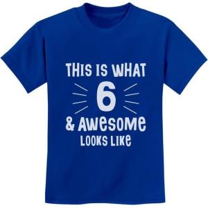 imageThis is What 6 ampamp Awesome Looks Like Six Year Old Birthday Youth Kids TShirtBlue