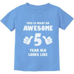 imageTstars Awesome 5 Year Old 5th Birthday Shirt Gifts for Girls Boys Toddler KidsCalifornia Blue
