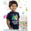 image4 Year Old Birthday 4th Birthday Baby Shark Shirt Boy Girl Toddler Kids TShirtNavy