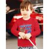 image4th Birthday Boy Chase Shirt Gifts for Boys 4 Years Old Bday Party Paw Patrol Toddler Kids Long Sleeve TShirtRed