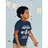 imageAwesome 4 Year Old 4th Birthday Shirt Gifts for Girls Boys Toddler Kids TShirtNavy