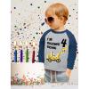 imageIm Digging Being 4 4th Birthday Shirt Boy Kids 34 Sleeve Baseball TShirtBlue