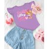 imageMighty Pup Skye 3rd 4th Birthday Girl Shirt Paw Patrol 3 4 Year Old Toddler Kids Girls Third Fourth Ruffle Sleeve TShirtDaddy Ruffle  Lavender