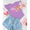 imageMighty Pup Skye 3rd 4th Birthday Girl Shirt Paw Patrol 3 4 Year Old Toddler Kids Girls Third Fourth Ruffle Sleeve TShirtMommy Ruffle  Lavender