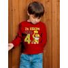 imageRubble Bulldozer Digging Being 4 Construction Paw Patrol 4th Birthday Toddler Kids Long Sleeve TShirtRed