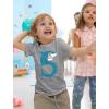 imageShark 5th Birthday Shirt Boy Girl Gift for 5 Year Old Fifth Toddler Kids TShirtGray