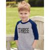 imageTstars 3rd Birthday Gift for 3 Year Old Child 34 Sleeve Baseball Jersey Toddler ShirtRed