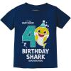 image4 Year Old Birthday 4th Birthday Baby Shark Shirt Boy Girl Toddler Kids TShirtNavy