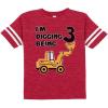 imageConstruction 3rd Birthday Shirt Boy Im Digging Being 3 Kids Jersey TShirtRed