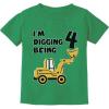 imageIm Digging Being 4 4th Birthday Shirt Boy Construction Toddler Kids TShirtGreen A