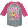 imageMighty Pup Skye 4th Birthday Girl Shirt Paw Patrol 4 Years Old Toddler Girls Kids Raglan TShirtPink