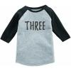 imageTstars 3rd Birthday Gift for 3 Year Old Child 34 Sleeve Baseball Jersey Toddler ShirtDark Gray