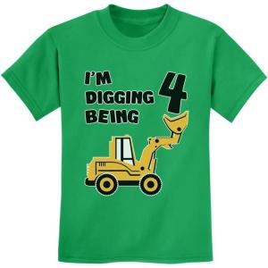 image4th Birthday Shirt Bulldozer Tractor Construction Party Toddler Kids TShirt XSmall Green