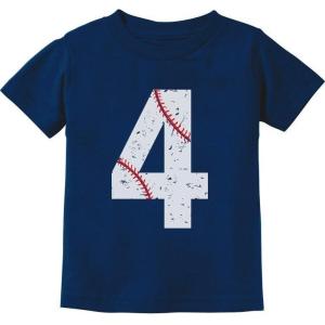 imageBaseball 4th Birthday Shirt Boy Girl Gifts 4 Year Old Toddler Kids TShirtNavy