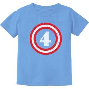 imageCaptain 4th Birthday Shirt Boy Girl 4 Year Old Gifts Toddler Kids TShirtCalifornia Blue