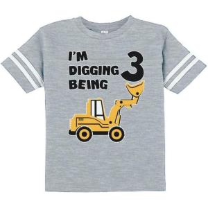 imageConstruction 3rd Birthday Shirt Boy Im Digging Being 3 Kids Jersey TShirtGray