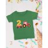 imageFarm Tractor 2nd Birthday Shirt Gifts for 2 Years OId Boys Girls Bday Party Toddler Kids TShirtGreen