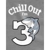 imageGift for 3 Year Old Boy Girl Chill Out Shark 3rd Birthday Toddler Kids TShirtGray