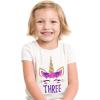 imageGift for 3 Year Old Girl Unicorn 3rd Birthday Toddler Kids TShirtGray