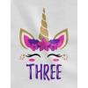 imageGift for 3 Year Old Girl Unicorn 3rd Birthday Toddler Kids TShirtWhite