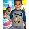 imageIm Digging Being 3 3rd Birthday Shirt Boy Construction Kids Raglan TShirtBlue