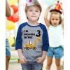 imageIm Digging Being 3 3rd Birthday Shirt Boy Construction Kids Raglan TShirtBlue