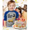 imageIm Digging Being 3 3rd Birthday Shirt Boy Construction Kids Raglan TShirtBlue